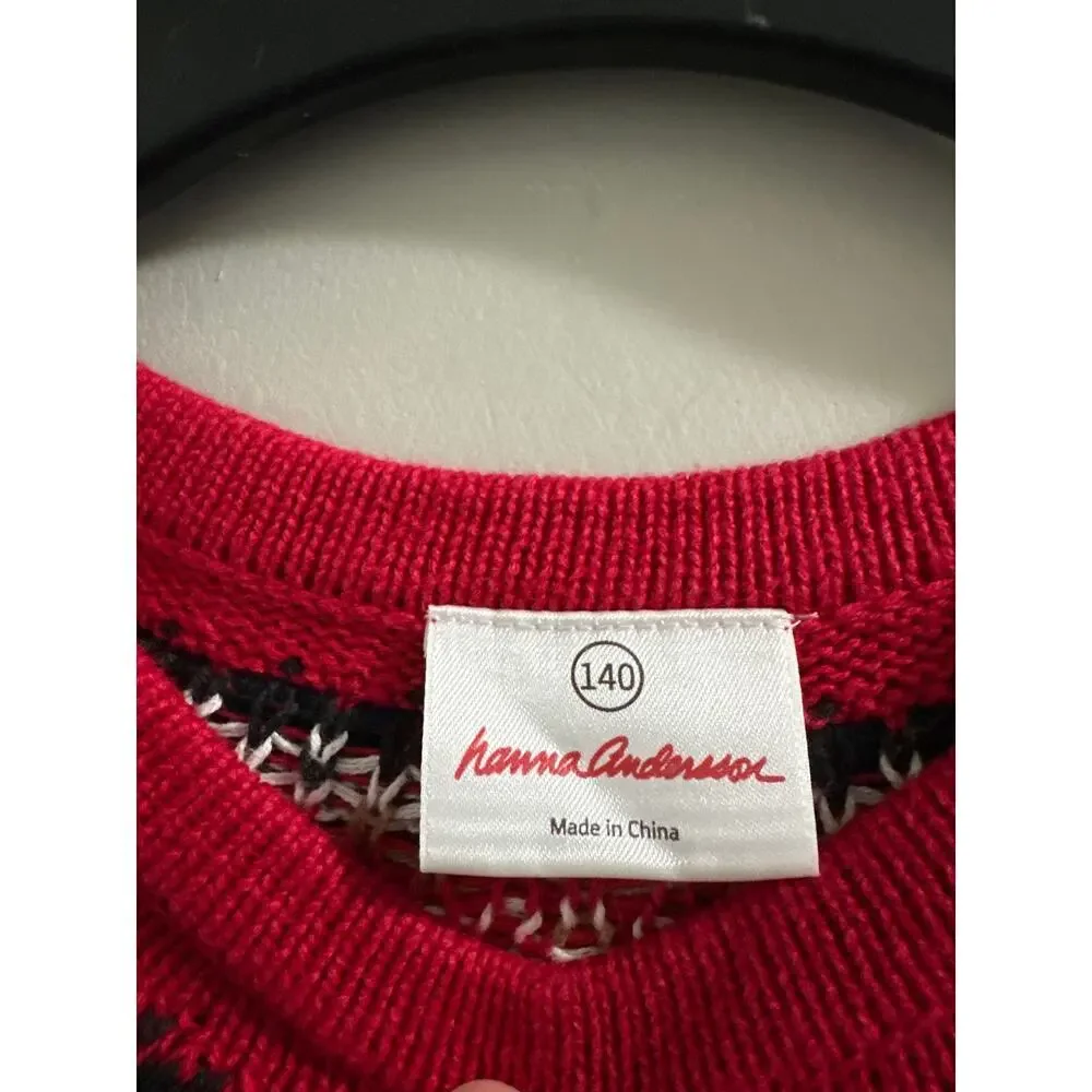 Hanna Andersson Red fair isle Sweater dress‎ size US 10